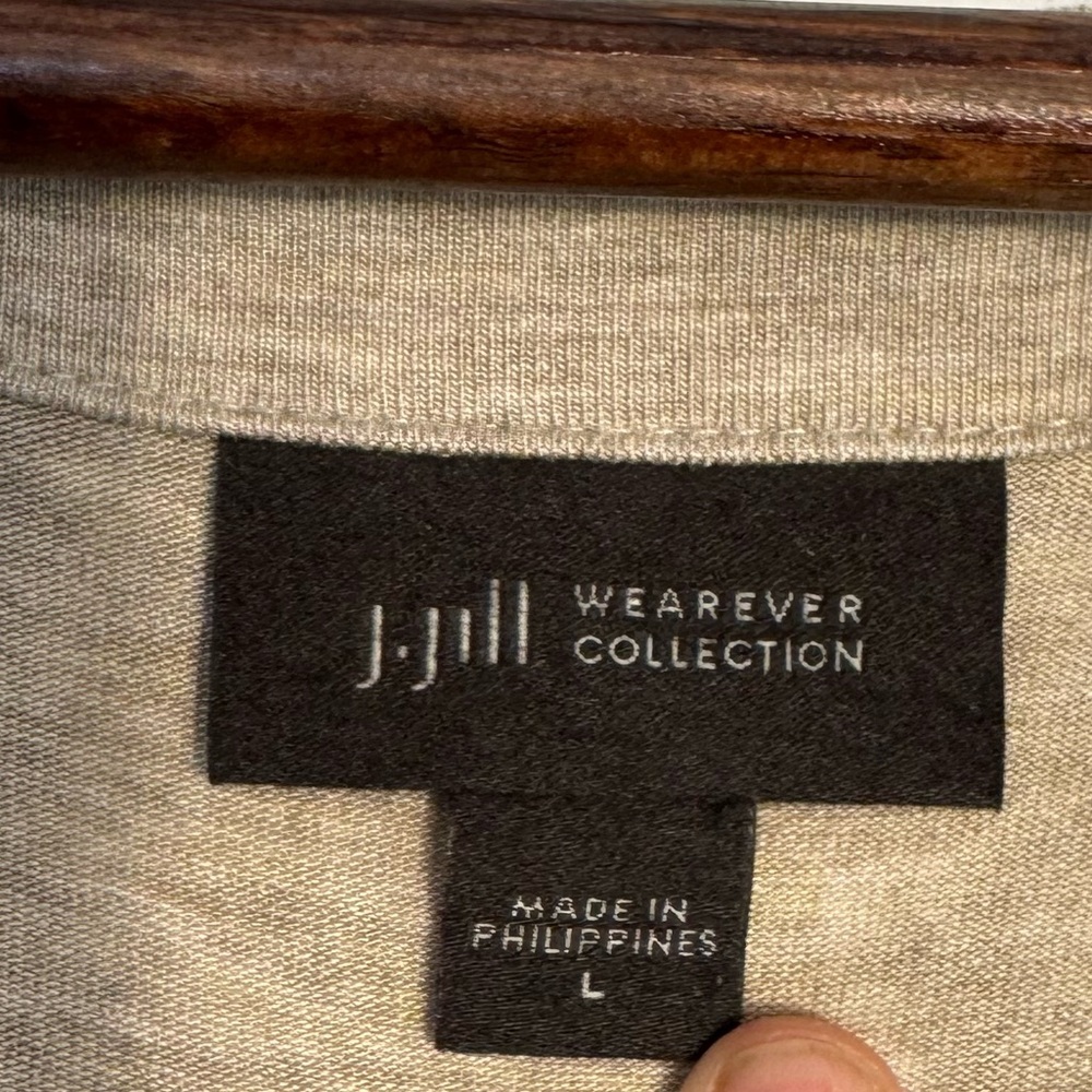 J. Jill Wearever Collection Oatmeal 3/4 Sleeve Tunic Blouse Women’s Large - Picture 5 of 6